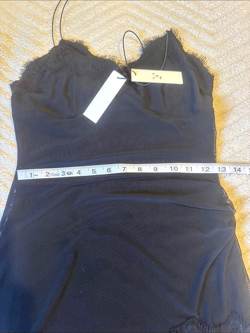 Fleur du Mal Black mesh and lace Lace Mini Dress Size Small NWT - Picture 13 of 14